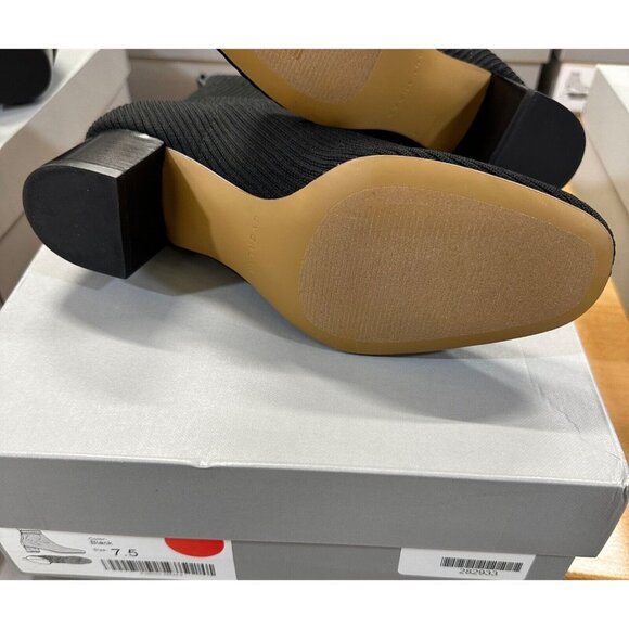 Everlane The Glove Boot in Black size 7.5 Women's Stretch Rib Knit Ankle Bootie - Picture 8 of 9